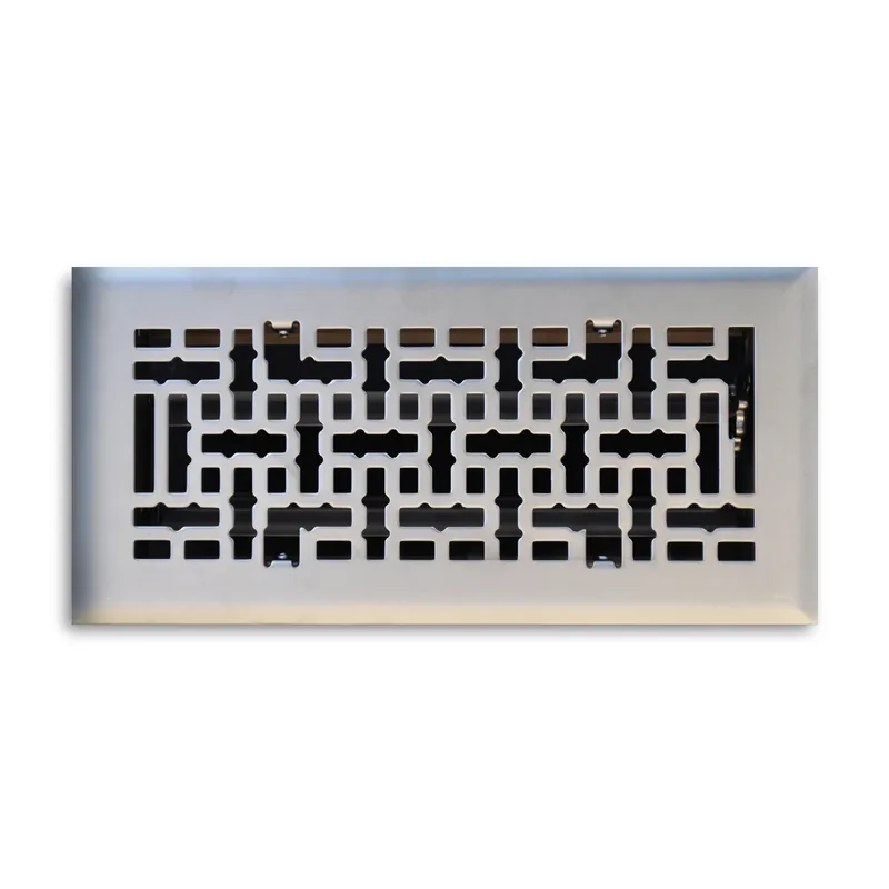 4 In. H X 10 In. W 1-way Satin Silver Steel Floor Diffuser C167-msn04x10