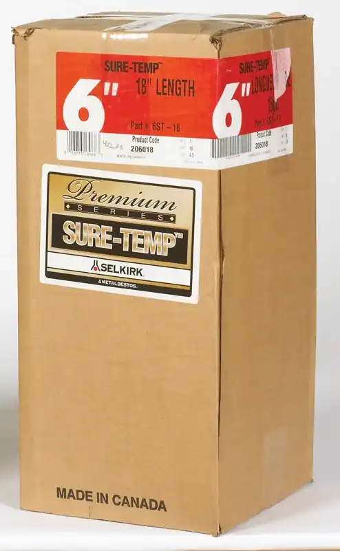 Sure-Temp 6-Inch X 18-Inch Stainless Steel Double Wall Insulated Chimney Pipe