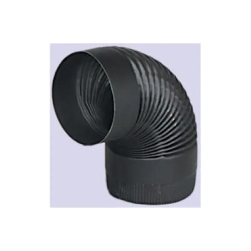 Gray Metal Products Inc. 8-24-602C 8 Inch 24-ga Snap-Lock Black Stovepipe 90 Deg Corrugated Nonadjustable Elbow