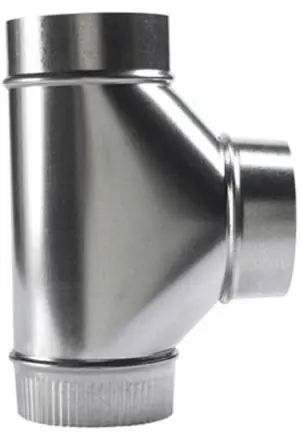 5 Inch 26 Gauge Galvanized Economy Stove Pipe Tee Fitting - Model 5-304-ez