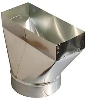 10 X 4 X 6 Inch Standard Straight Back Register Boot - Gray Metal