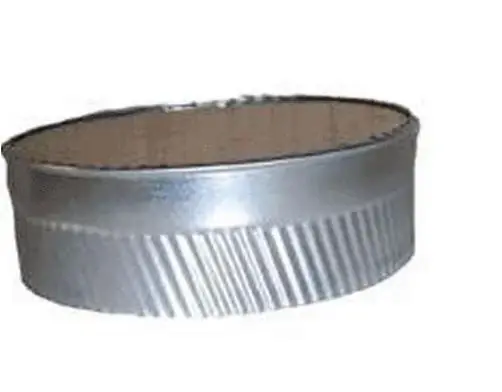 4 Inch Round Plug With Crimped End, 26 Gauge Galvanized Steel