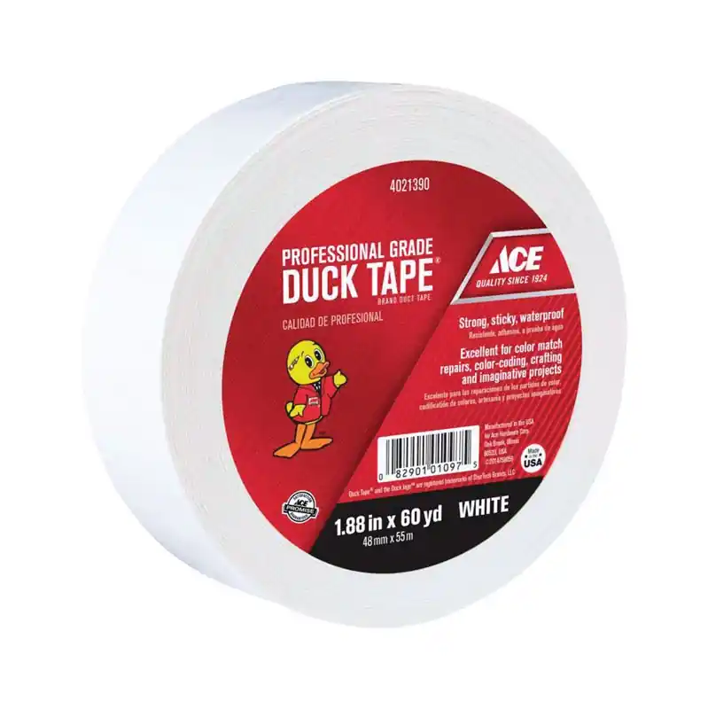 1.88 In. W X 60 Yd L White Solid Duct Tape For Crafting And Repairs