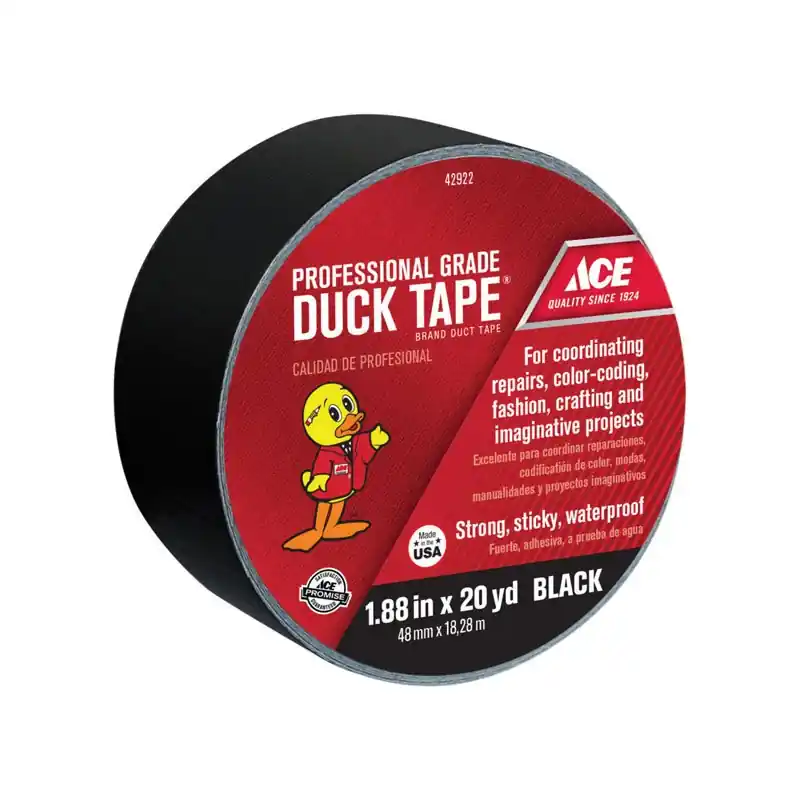 1.88 In. W X 20 Yd L Black Solid Duct Tape For Heavy-duty Use
