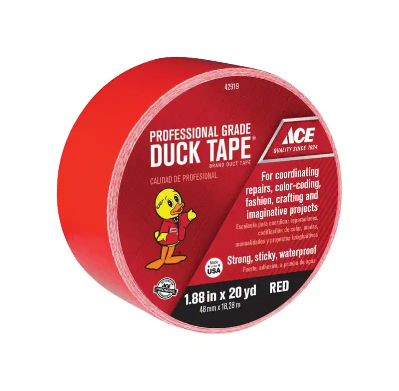 1.88 In. W X 20 Yd. L Red Solid Duct Tape For Crafting And Repairs