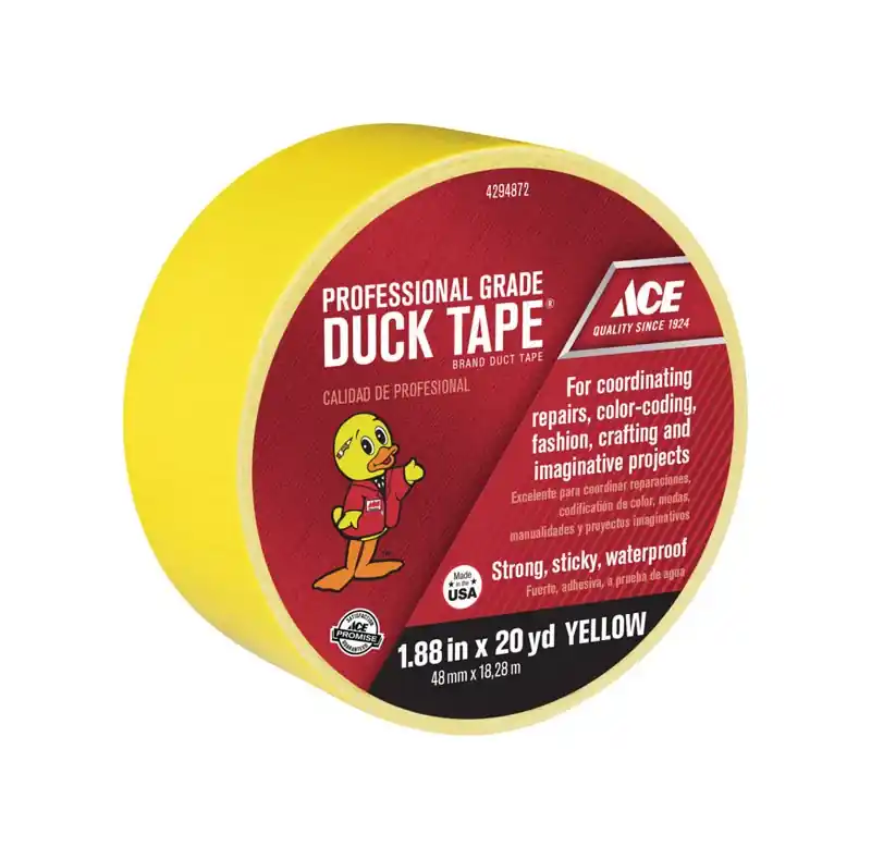 1.88 In. W X 20 Yd. L Yellow Solid Duct Tape For Crafting And Repairs