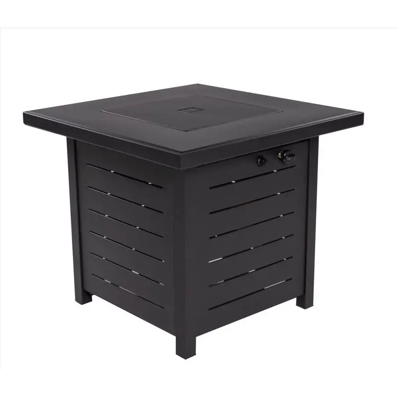 Living Accents 28 Inch Steel Square Propane Fire Pit With Electronic Ignition