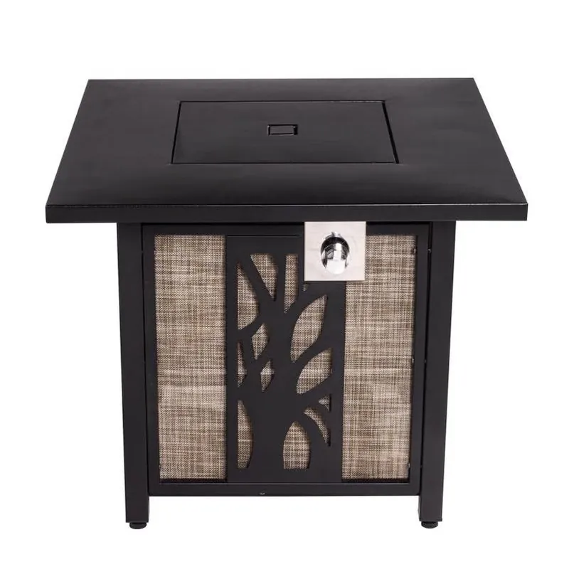 Living Accents 30‑Inch Square Propane Fire Pit – 50,000 BTU Matte Black Steel