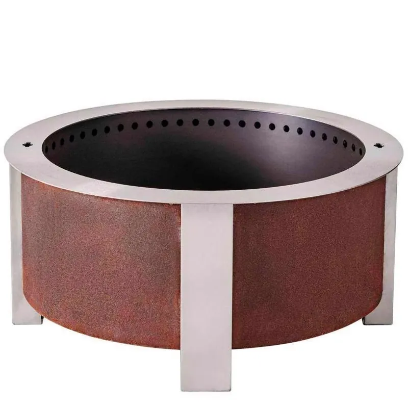 Breeo X Series 30‑Inch Corten Steel Outdoor Round Wood Fire Pit – Smokeless Design