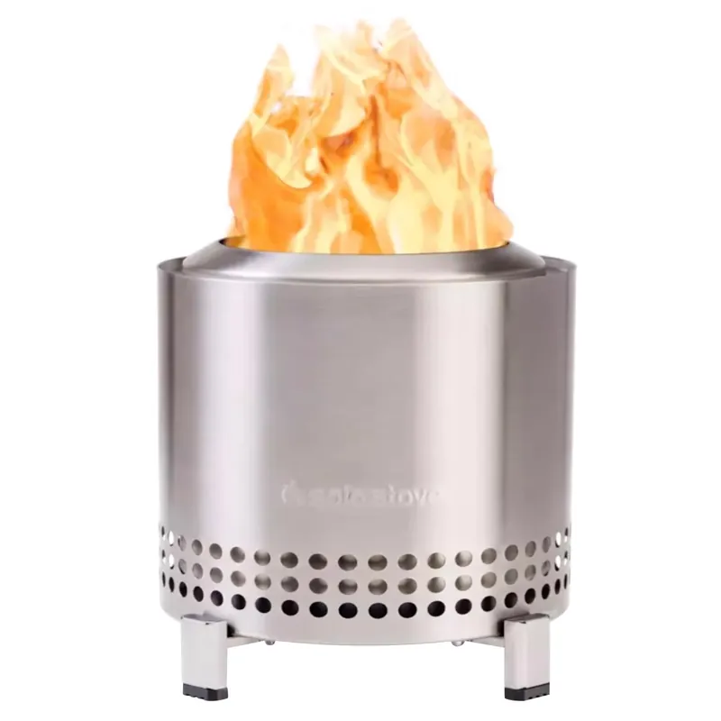 Mesa Xl Stainless Steel Round Wood Pellets Fire Pit With Stand - 7 In. Diameter