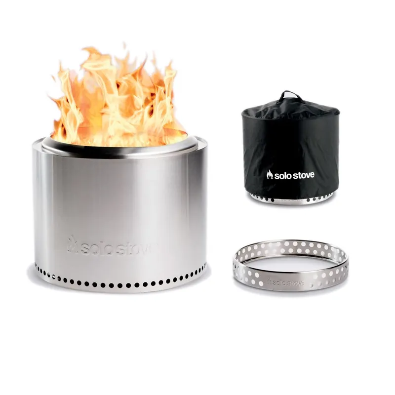 Bonfire 2.0 19.5 In. Stainless Steel Round Wood Fire Pit With Stand & Shelter