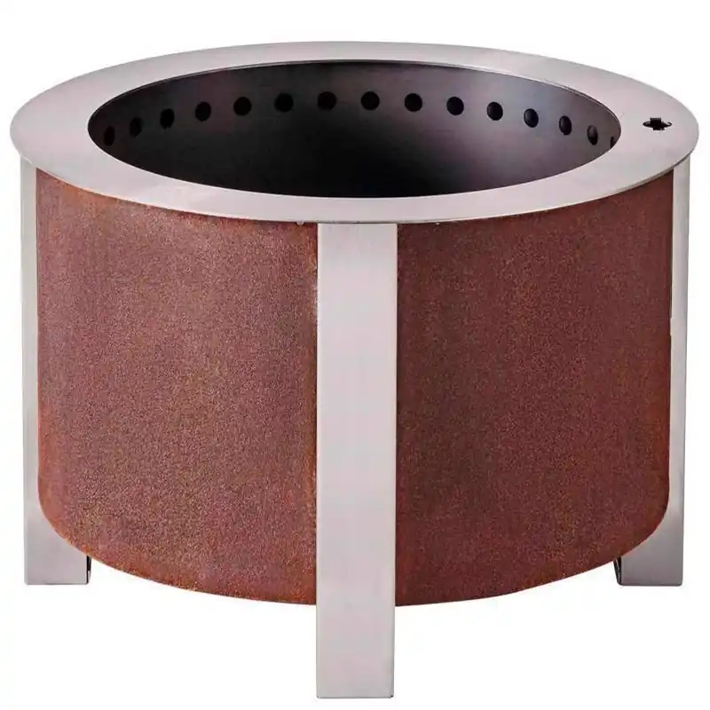 Breeo X Series 19‑Inch Corten Steel Smokeless Outdoor Wood Fire Pit – Portable Round Design