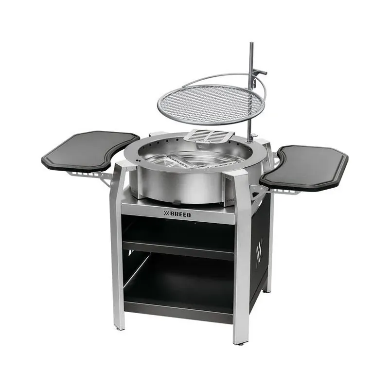 57‑Inch Stainless Steel Outdoor Round Fire Pit – Smokeless Charcoal & Wood