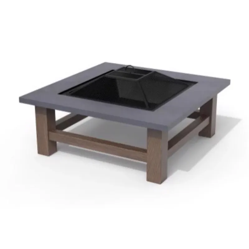 34‑Inch Steel Square Wood‑Burning Fire Pit – Modern Outdoor Heater