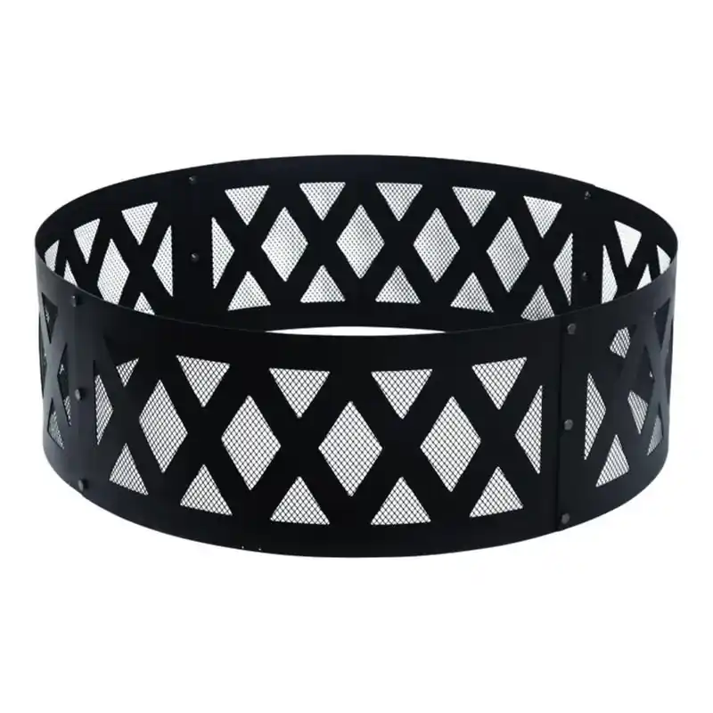 Living Accents 36 Inch Steel Round Wood Fire Pit With Powder Coated Finish