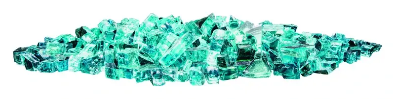 Bond Lavaglass Classic Cut Bodega Blue Glass Fire Bowl Filler - Model 50686