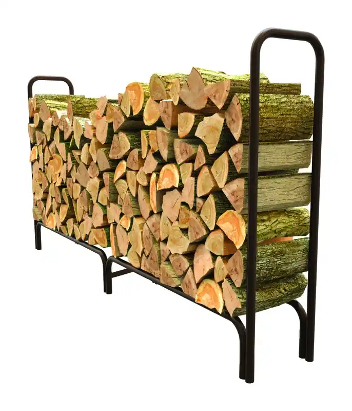 Deluxe Steel Fireplace Log Rack, 8 Ft.