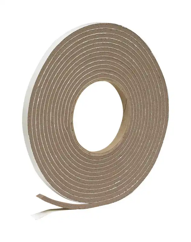 Vinyl Foam Weatherseal Tape, 3/8W X 3/16 In. T X 17 Ft.