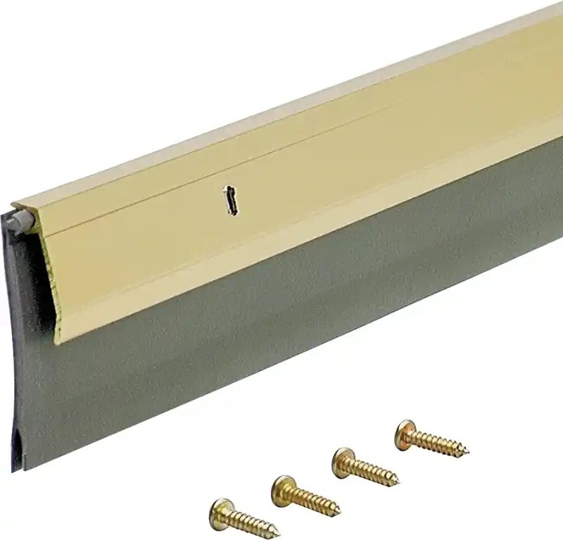 Door Sweep, Aluminum & Vinyl, Bright Gold, 36-In.