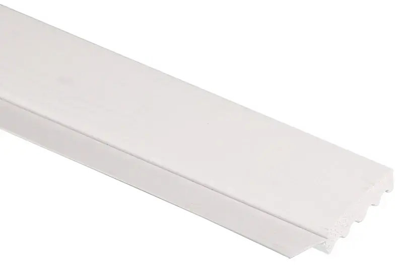 Garage Door Weatherstripping, White PVC, 2 In. X 9 Ft.
