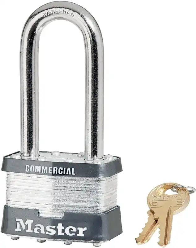 Master Lock Number 5 2-1/2 In. L Steel Laminated Padlock Shackle Keyed Alike Number, Silver
