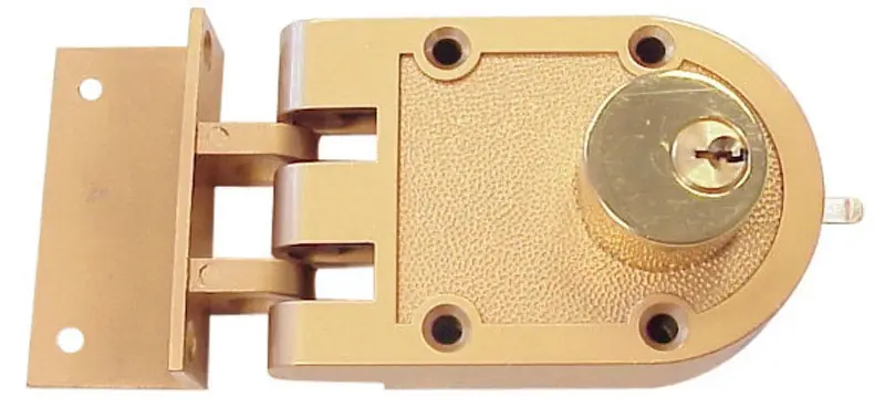 Gold Painted Zinc Double Cylinder Lock For Doors 1-3/8 To 2-3/8 Inches