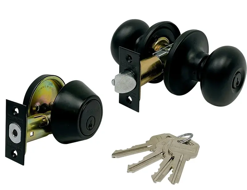 Matt Black Lock Knob And Deadbolt Combo Pack - Model Bfx9l1bsr4v24