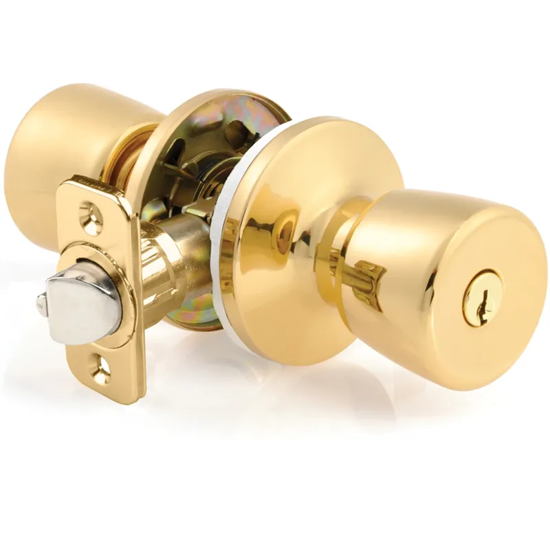 Mobile Home Polished Brass Entry Lockset 1-3/4 In. Ansi/bhma Grade 3
