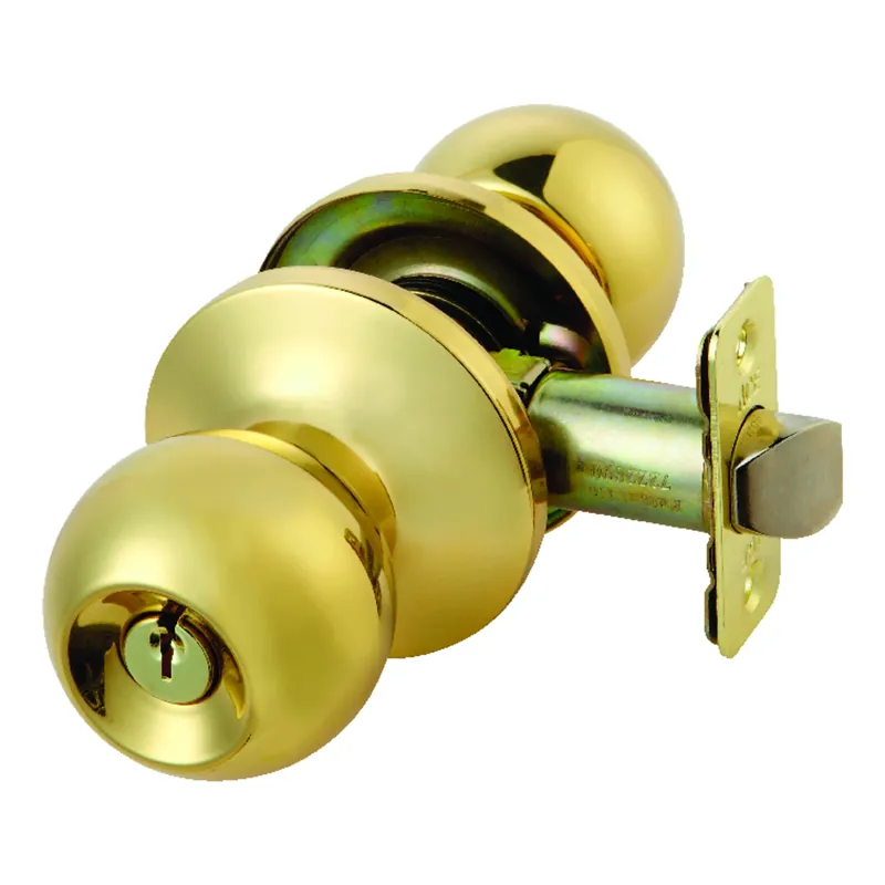 Ball Polished Brass Entry Lockset 1-3/4 In. Ansi/bhma Grade 3