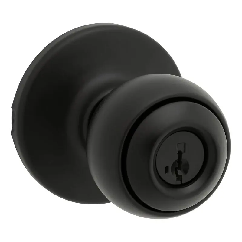 400p Cp Polo Keyed Entry Door Knob, Matte Black, Adjustable Backset