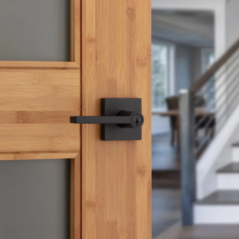 Signature Smartkey Halifax Matte Black Keyed Entry Lever Lockset