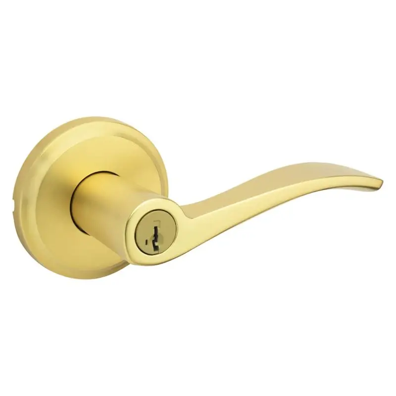 Kwikset Sedona Satin Brass Entry Lever 1-3/4 In. Metal Kw1