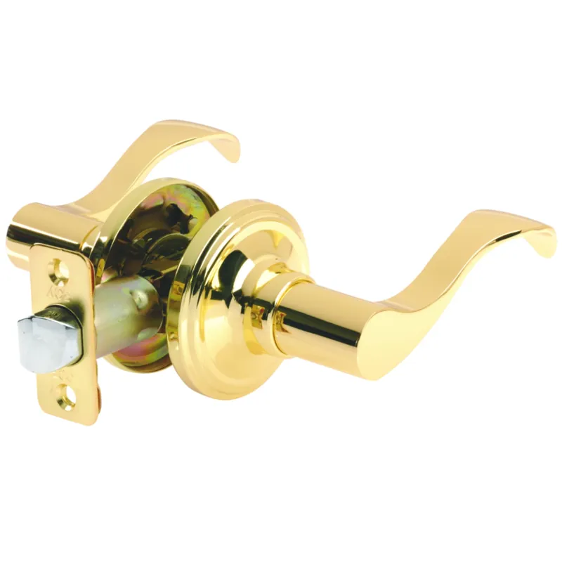 Wave Polished Brass Passage Lever - Right Or Left Handed - Model 3949vb
