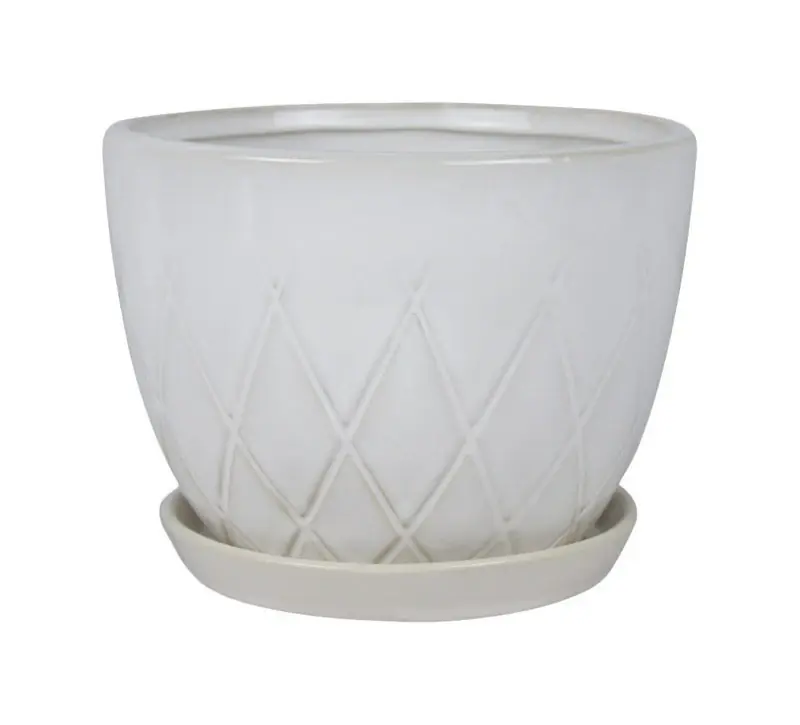 Trendspot 8 In. W White Ceramic Planter