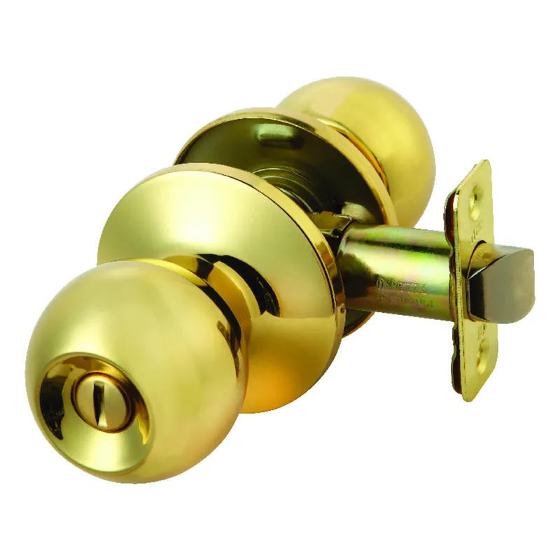 Ball Polished Brass Privacy Lockset 1-3/4 In. Ansi/bhma Grade 3