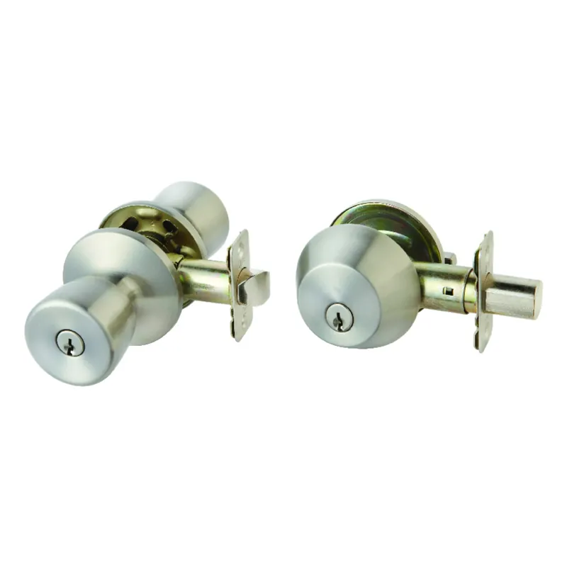Tulip Satin Stainless Steel Entry Lever And Deadbolt Set 1-3/4 In. Ansi/bhma Grade 3