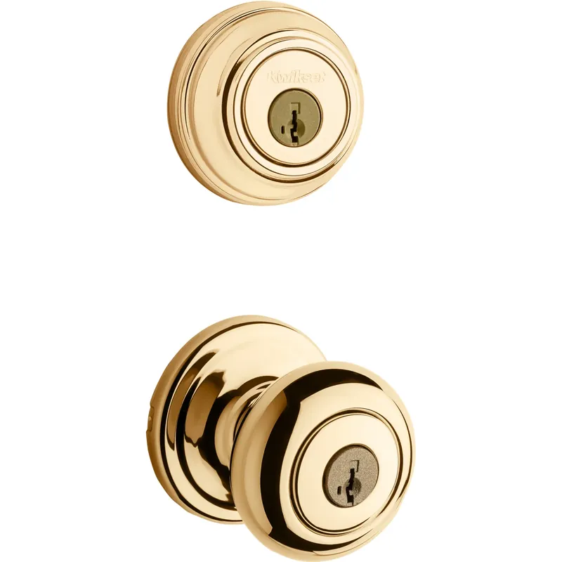 Brass Juno Knob/ Single Cylinder Deadbolt Combo Pack