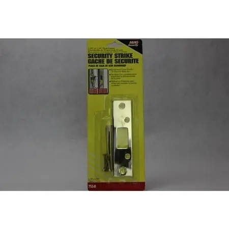 755-b Polished Brass Deadbolt Strike With Screws, 1-1/4" X 4-7/8"