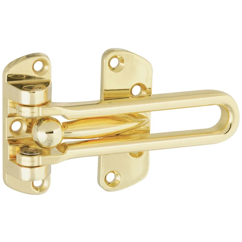 National Hardware 3/8 In. H X 6 In. L Brass-Plated Gold Brass Door Security Guard