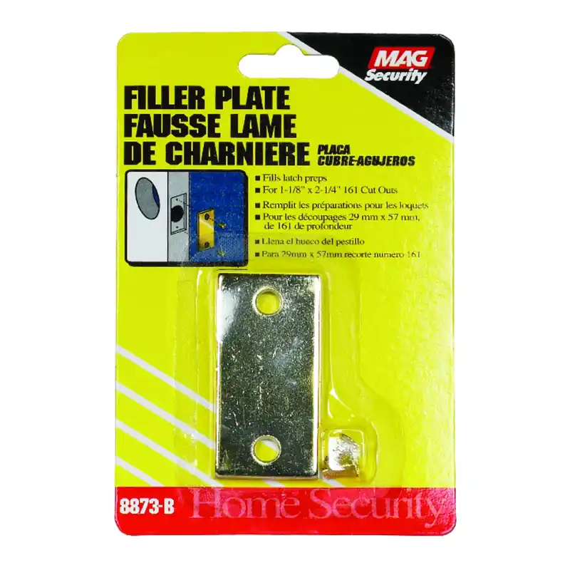 Prime-Line Brass Plated Gold Steel Door Filler Plate 1 Pk