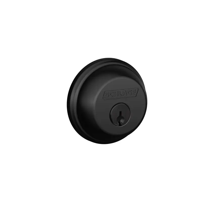 Single-Cylinder Deadbolt Lock, Matte Black