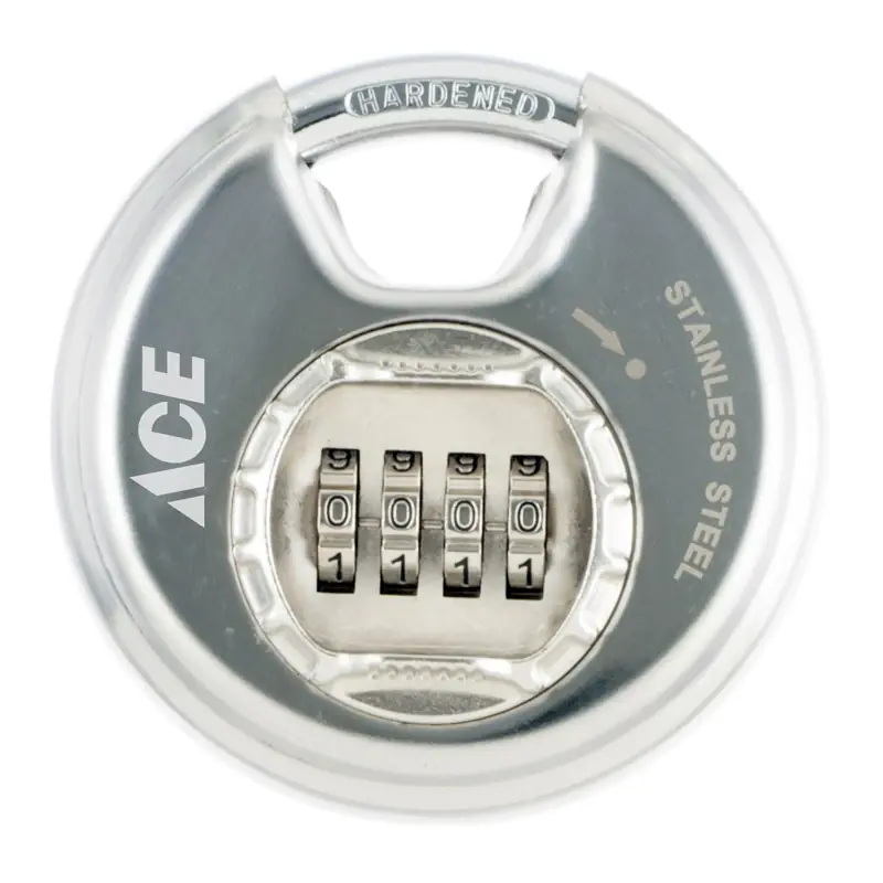 Ace 3.18 In. H X 3.25 In. W Stainless Steel Pin Cylinder Disk Padlock 1 Pk