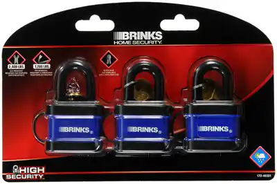 3-Pack 1-1/2 Inch Weatherproof Padlock