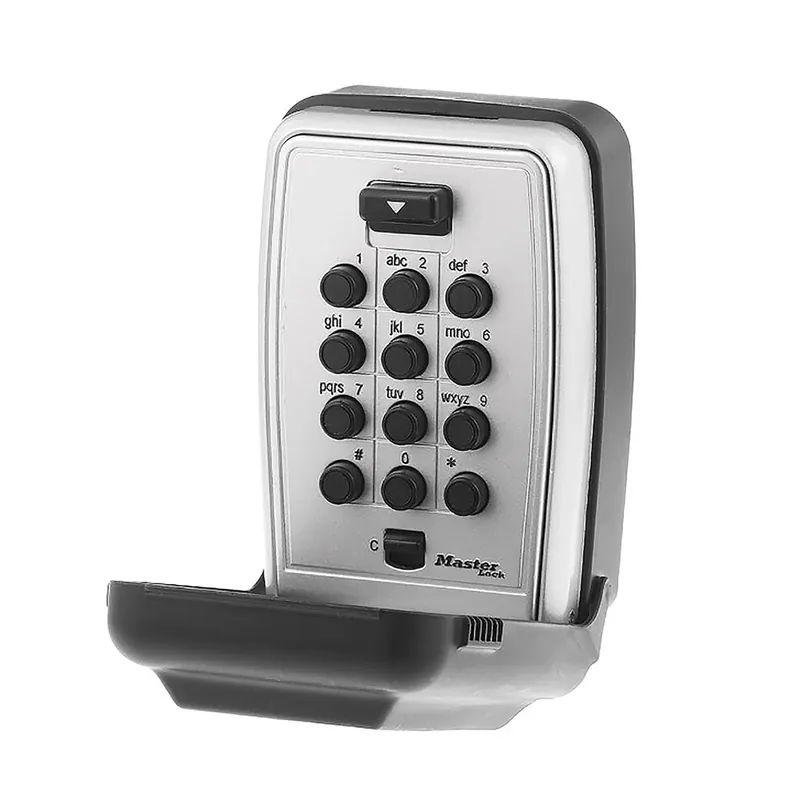 Lock Box, Push-Button, Portable, 3-7/8-In.