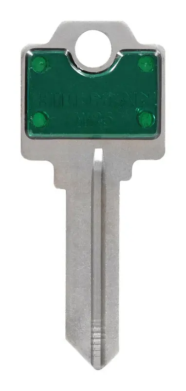 HILLMAN ColorPlus Traditional Key House/Office Key Blank Single Green