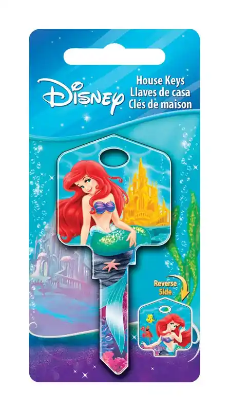 HILLMAN Disney Ariel And Friends House Key Blank 66/97 Double For Kwikset And Titan Locks Multicolor