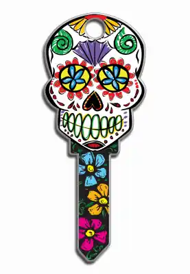 Lucky Line Key Shapes Sugar Skull House Key Blank Single For Schlage Multicolored