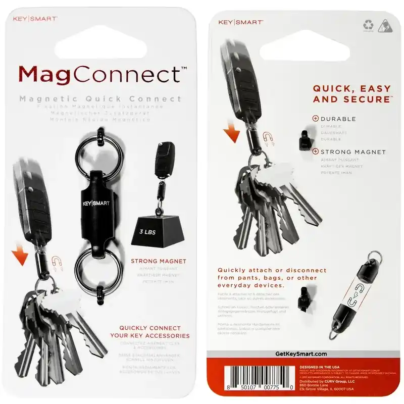 Magnetic Quick Connect Key Holder, Black