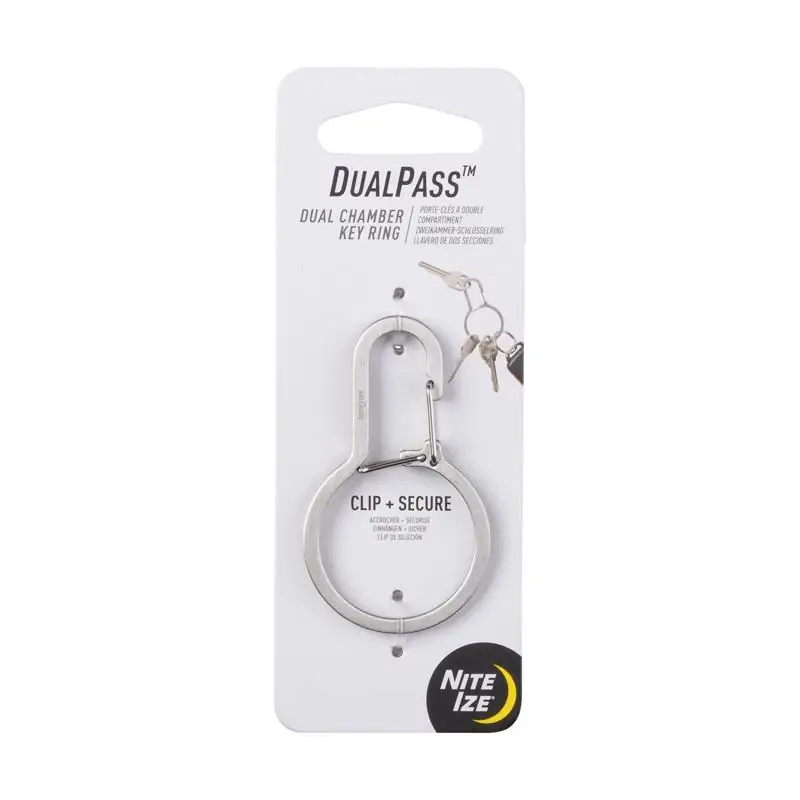DualPass Dual Chamber Key Ring, Carabiner Clip