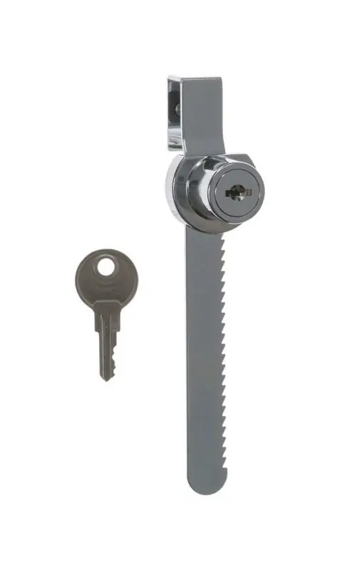 Chrome Metallic Steel Showcase Lock For Display Cases And Sliding Doors